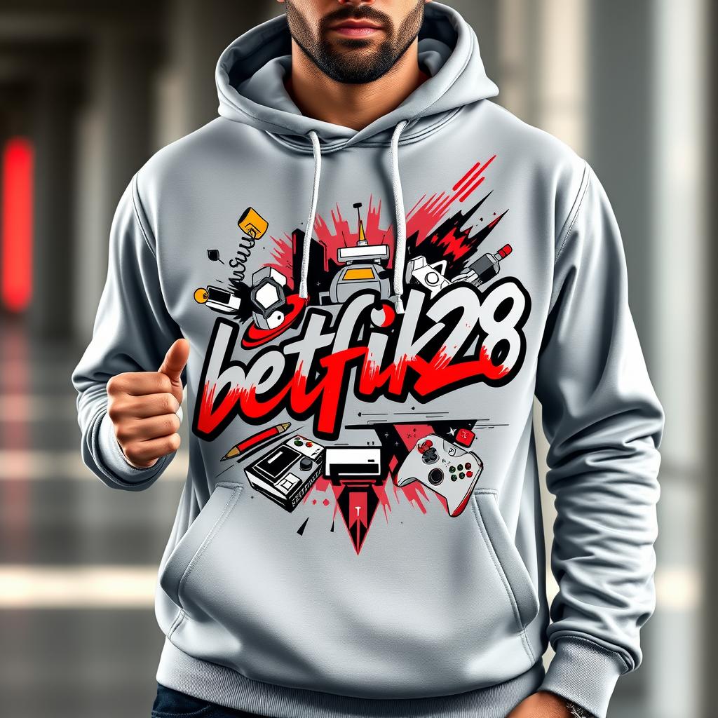 Mens Premium Drawstring Hoodie 'betflik28' Gaming Edition