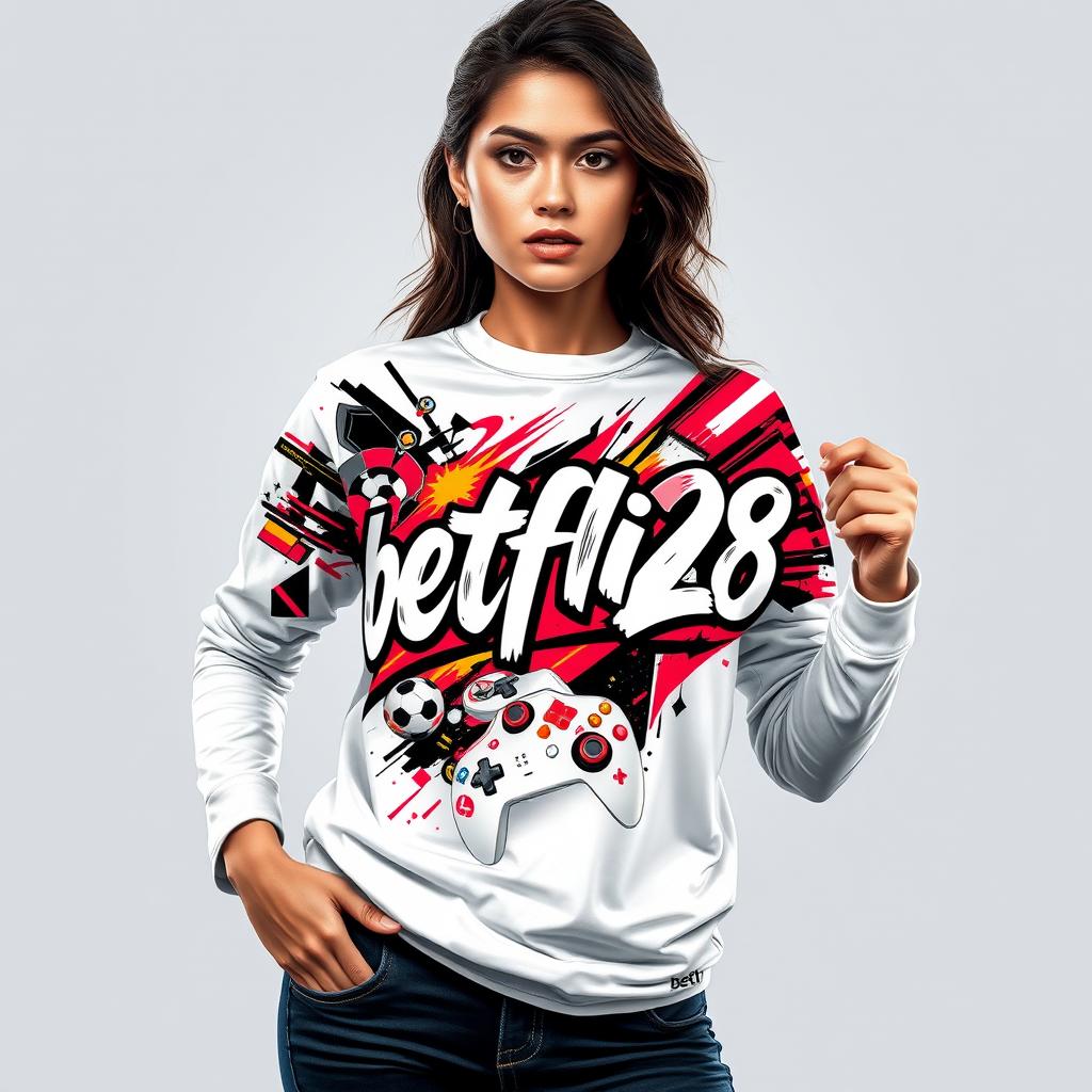 Women's Premium Long Sleeve T-Shirt with 'betflik28' Gaming Graphic Design