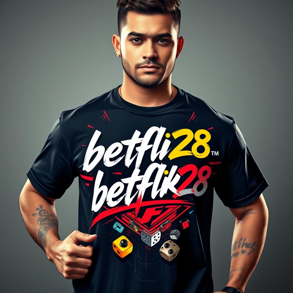 Mens Premium Embroidered Gaming T-Shirt 'Betflik28'