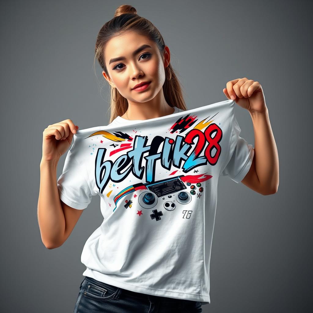 Women's Premium Gaming Embroidered T-Shirt - betflik28 Edition